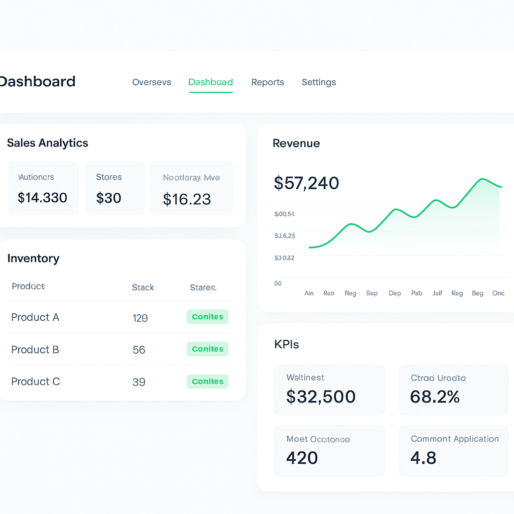 MoLedger ERP dashboard — business analytics and KPI reporting by Orbits Innovations Mauritius